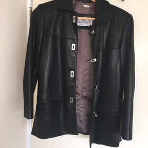 Nicole Miller Leather Coat xs